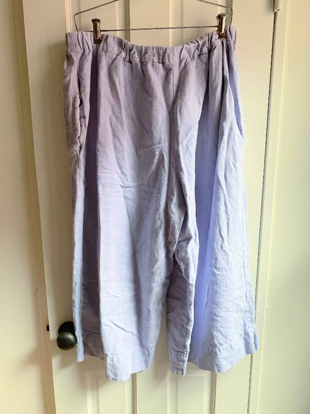 Nettle Studios Periwinkle Cornflower Blue Mid-Easy Linen Pants Sz XL